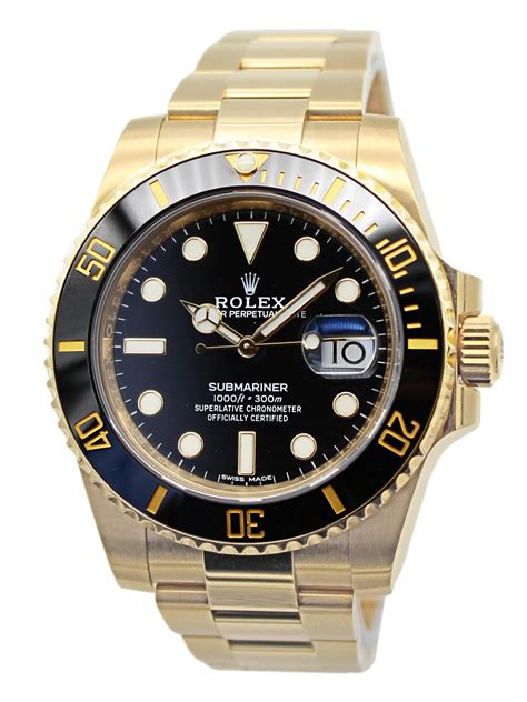 rolex submariner yellow gold black|rolex submariner date price.